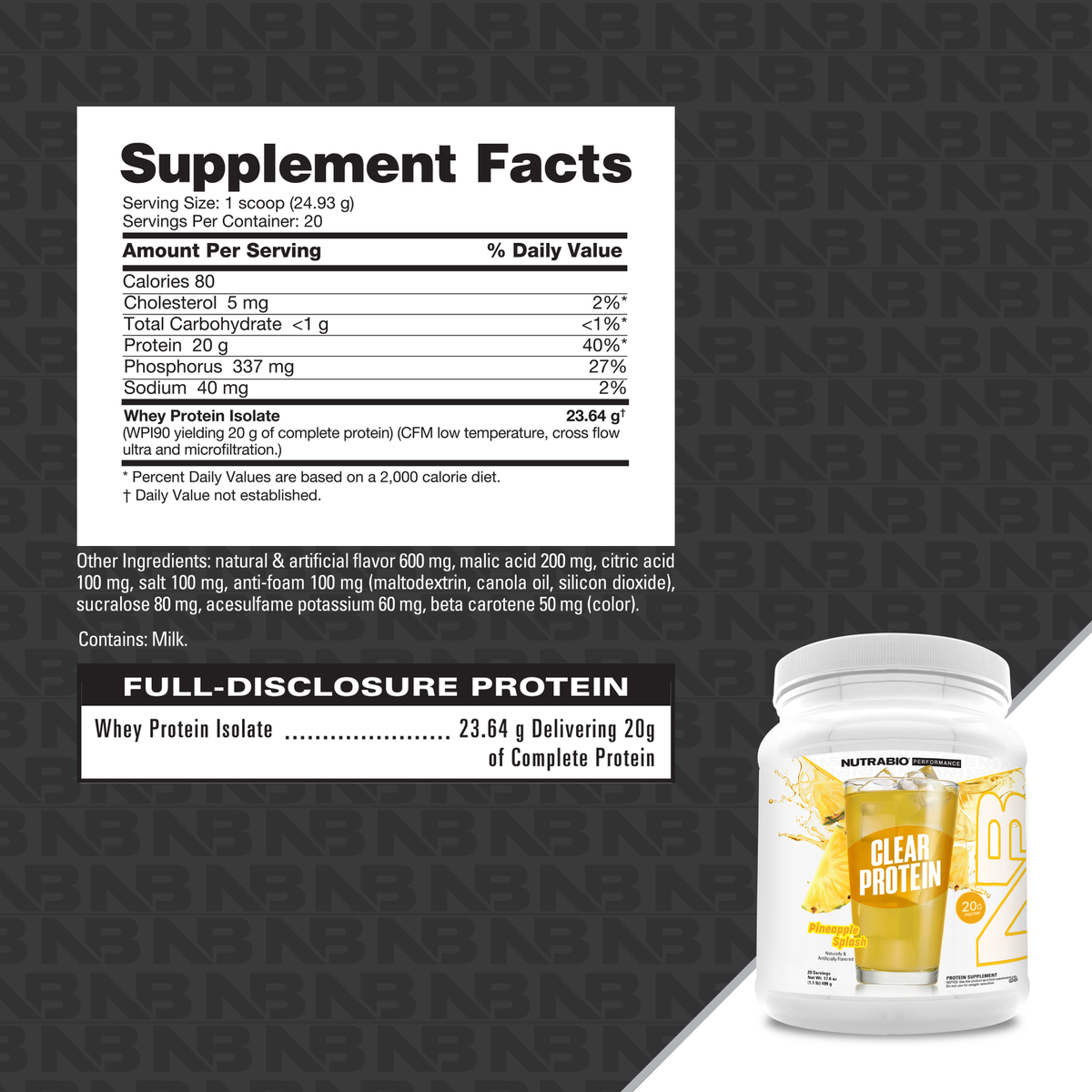 NutraBio 清澈分離乳清蛋白