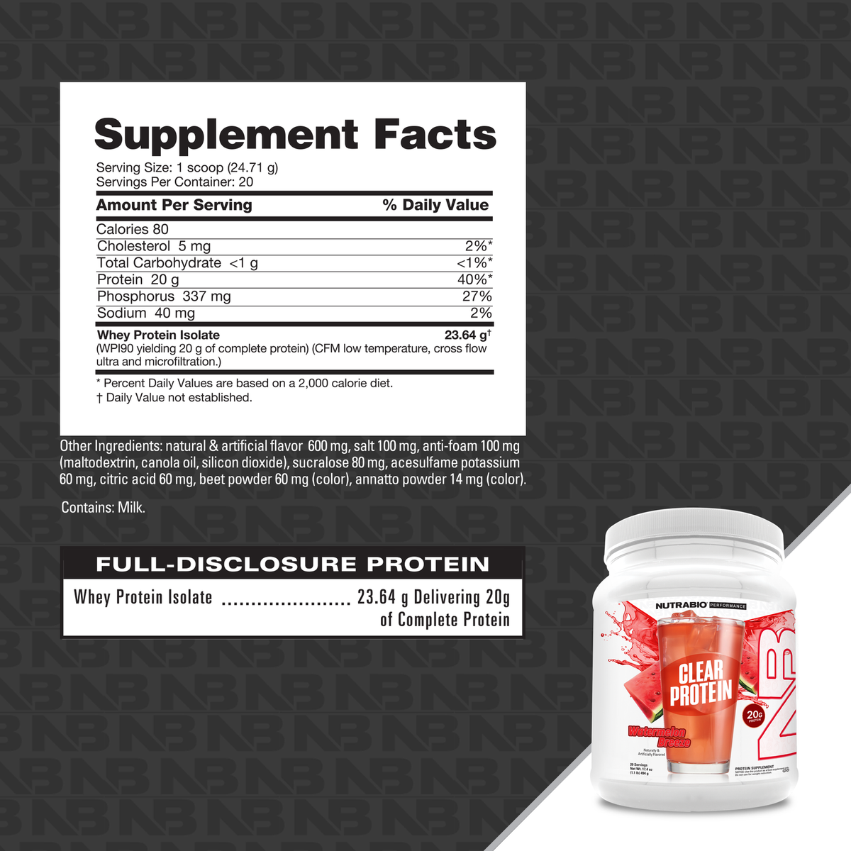 NutraBio 清澈分離乳清蛋白