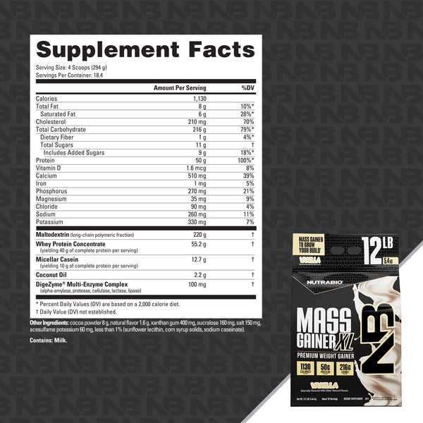Nutrabio Mass Gainer XL 12lbs(增重粉)