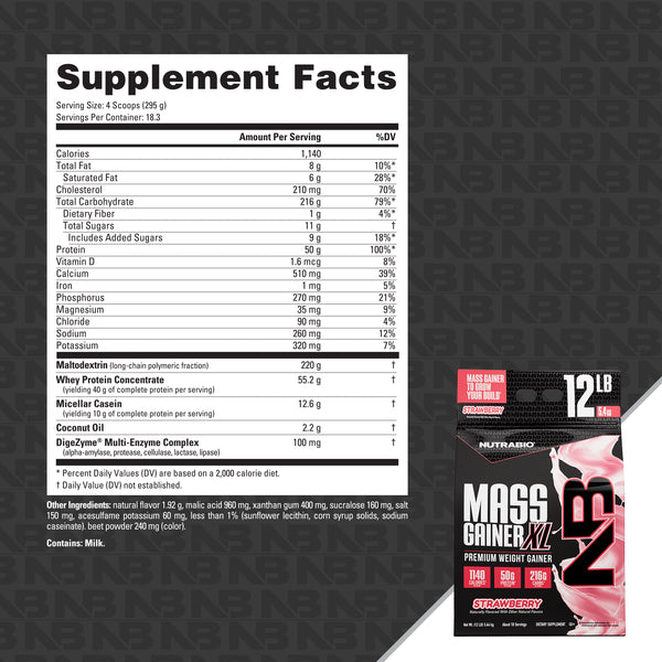 Nutrabio Mass Gainer XL 12lbs(增重粉)