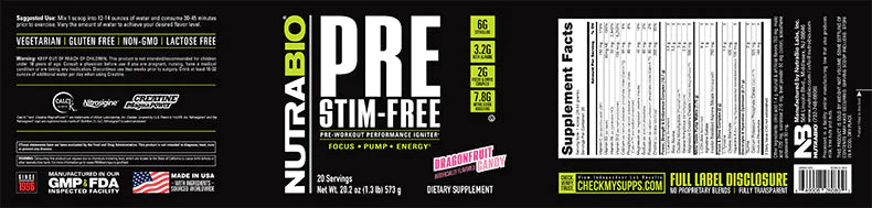 Nutrabio PRE Stim Free V5