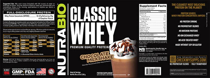 NutraBio Classic Whey Protein