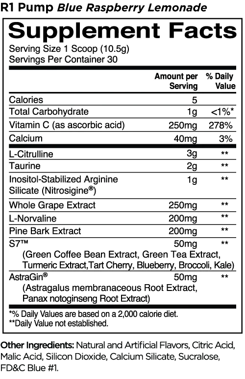 R1 PUMP - Nitric Oxide Support