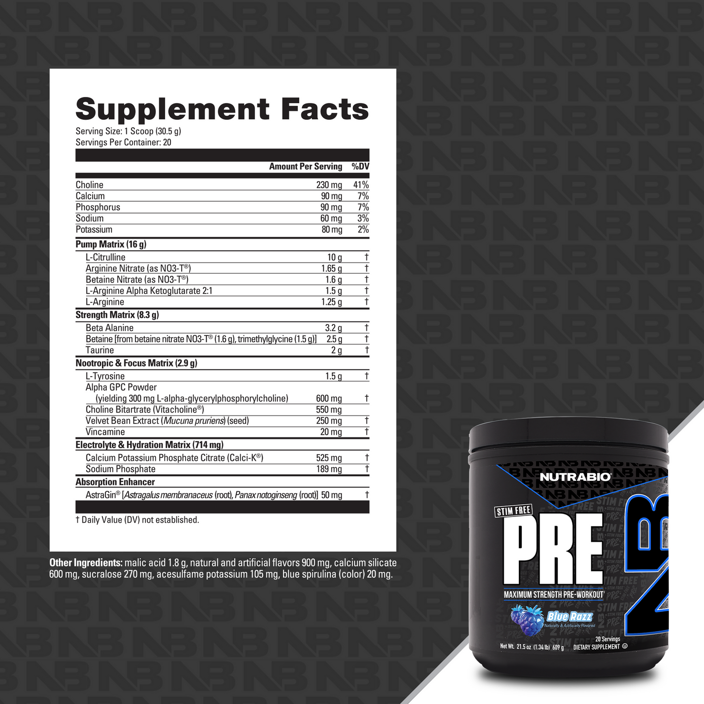 Nutrabio 無咖啡因 Pre-Workout