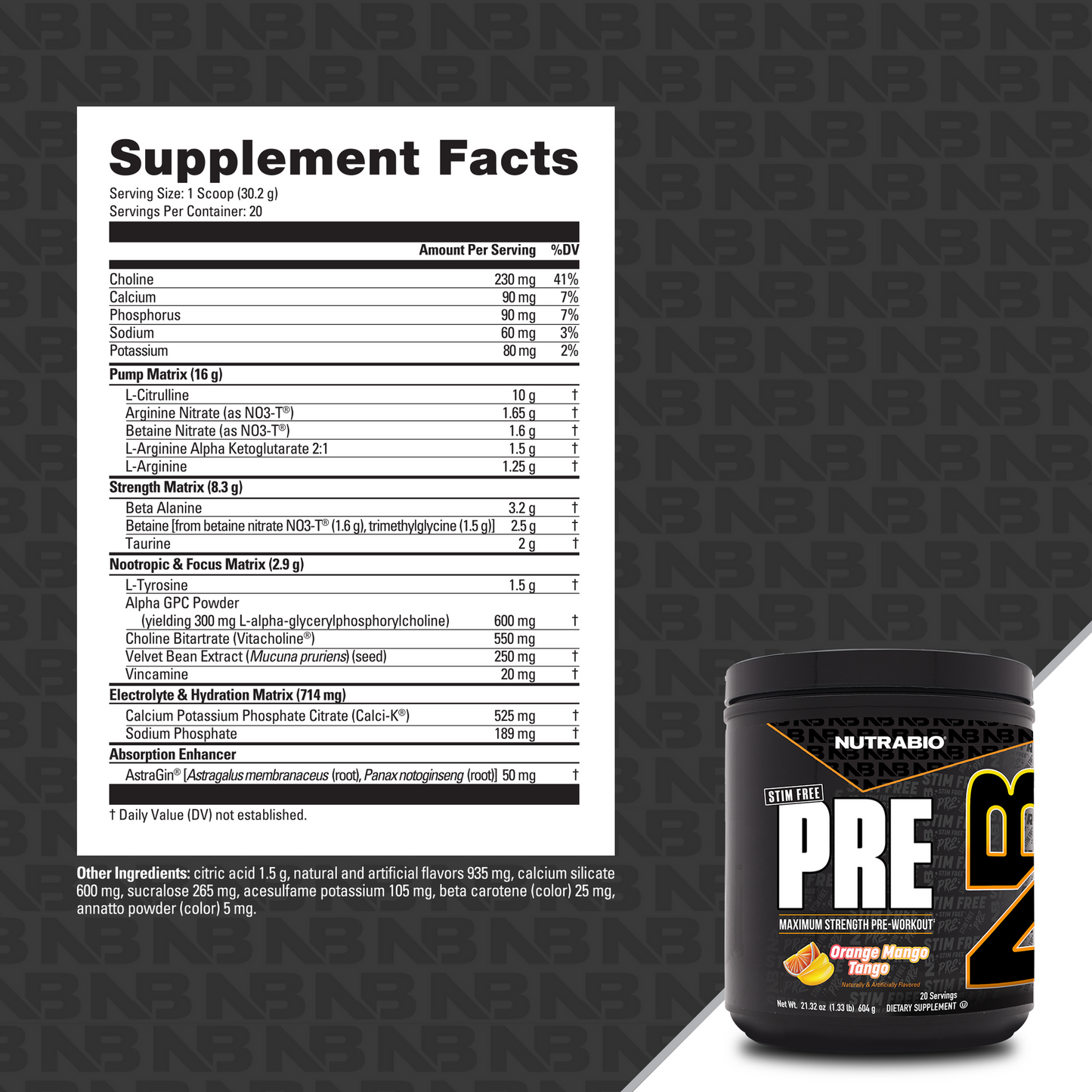 Nutrabio 無咖啡因 Pre-Workout