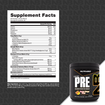 Nutrabio 無咖啡因 Pre-Workout