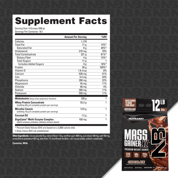 Nutrabio Mass Gainer XL 12lbs（增重粉）
