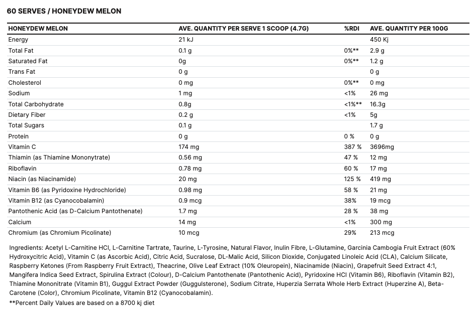 全新 OXYSHRED(Non-Stim) - 60 Servings